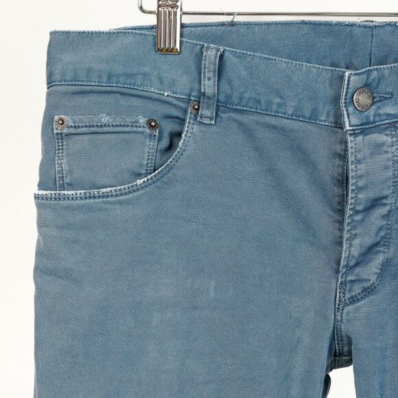 Prada Blue Cotton-Twill Straight-Leg Jeans - Picture 6 of 16